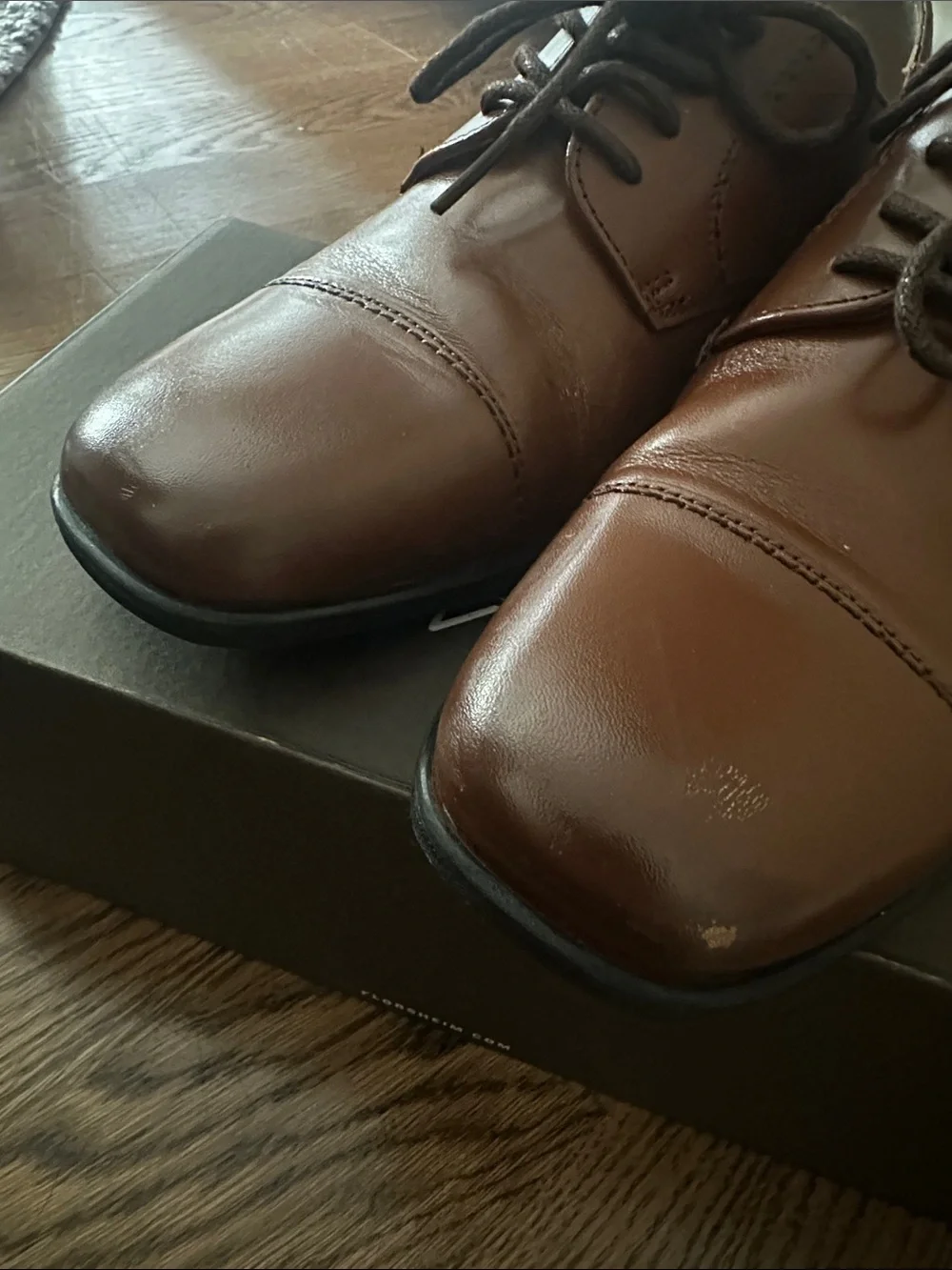 Florsheim Kid’s Brown Cap-Toe Oxford Dress Shoes